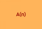 dark orange text "A(n)" orange background